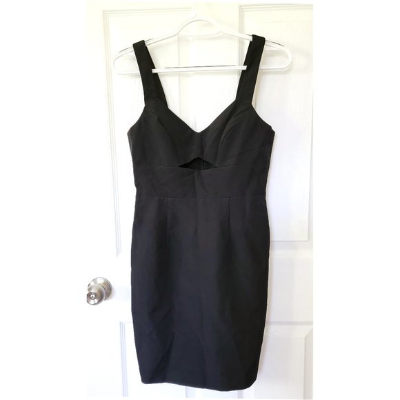 YUMI KIM Cut Loose Sheath Mini Dress with Front Keyhole Cutout in Black XS - Picture 3 of 5